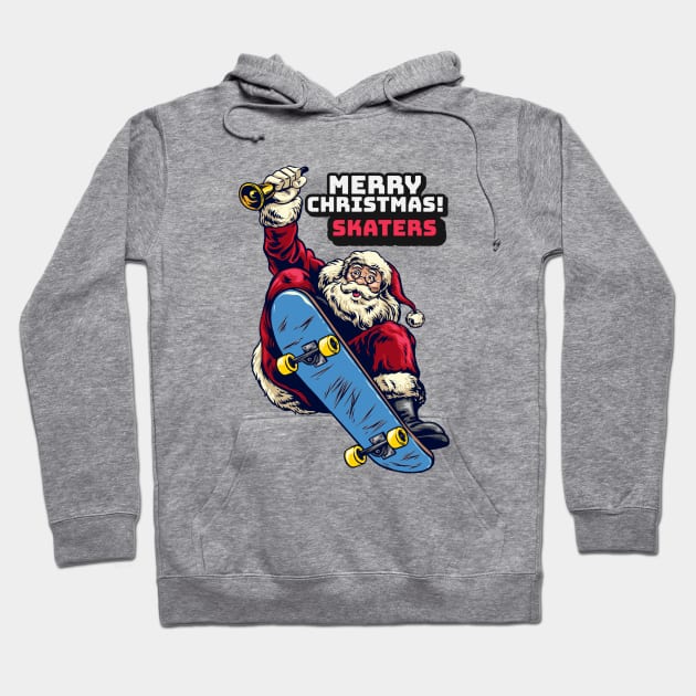 Merry Christmas Skaters Santa Claus Hoodie by MONMON-75